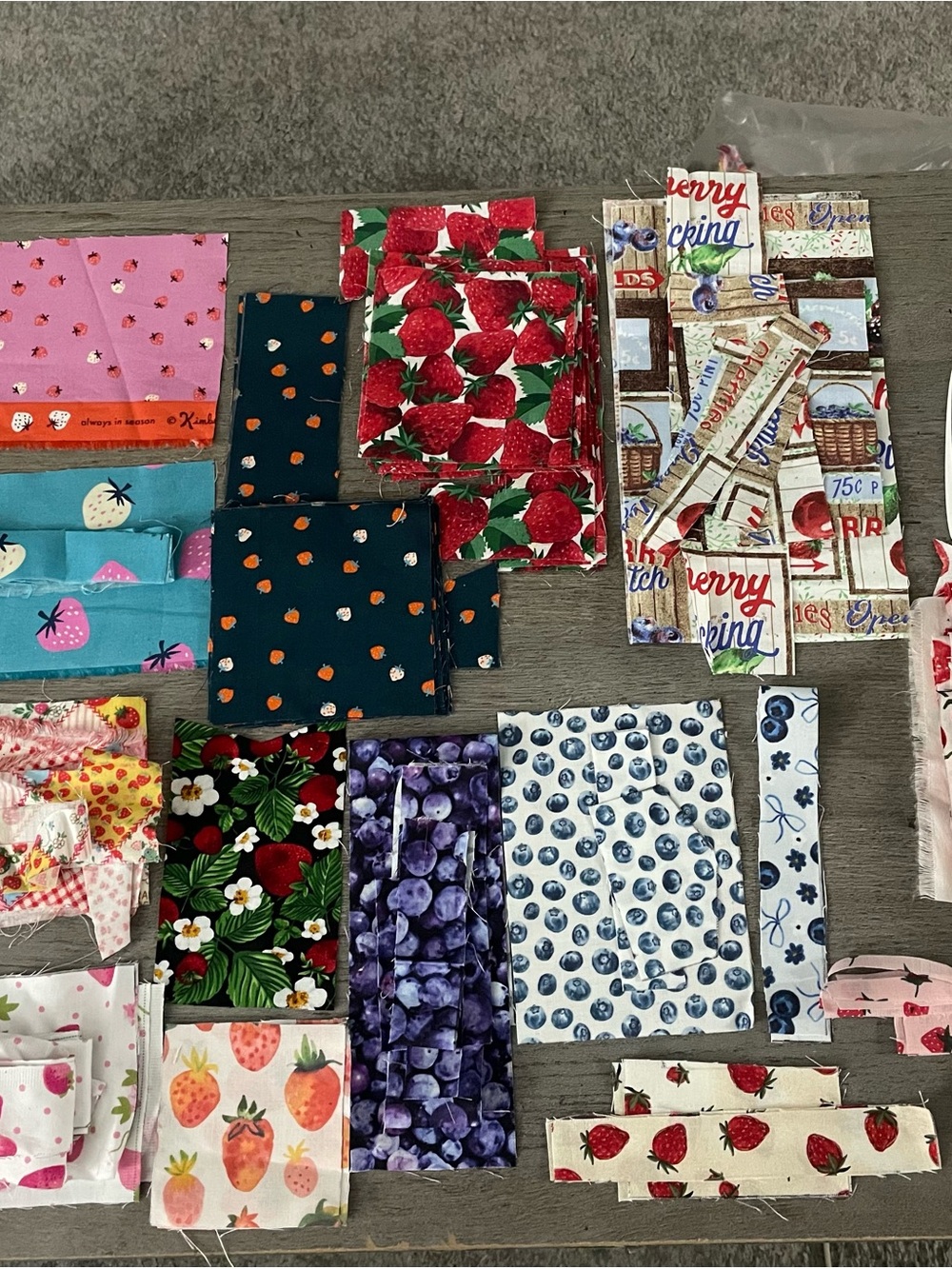 Massive Berry Print Scrap Fabric Bundle